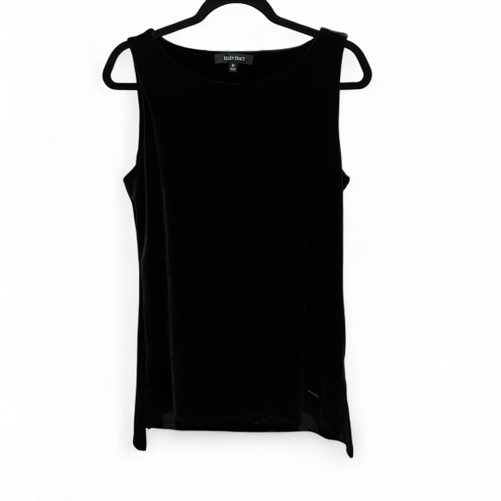 Ellen Tracy Classic Black Velvet Tank Top
